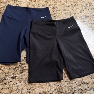Nike Black and Dark Blue Athletic Shorts